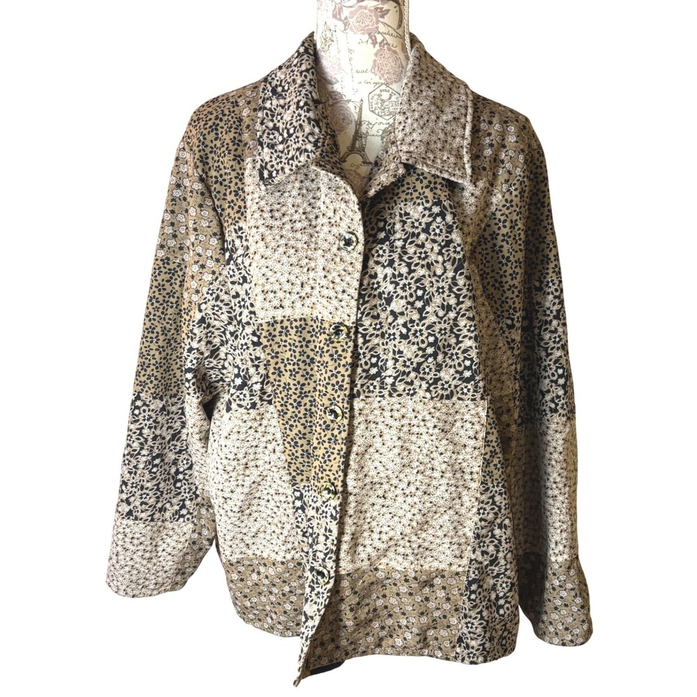 Vintage‎ Patchwork Cottagecore Button shirt Jacket Women's (US 22–24)